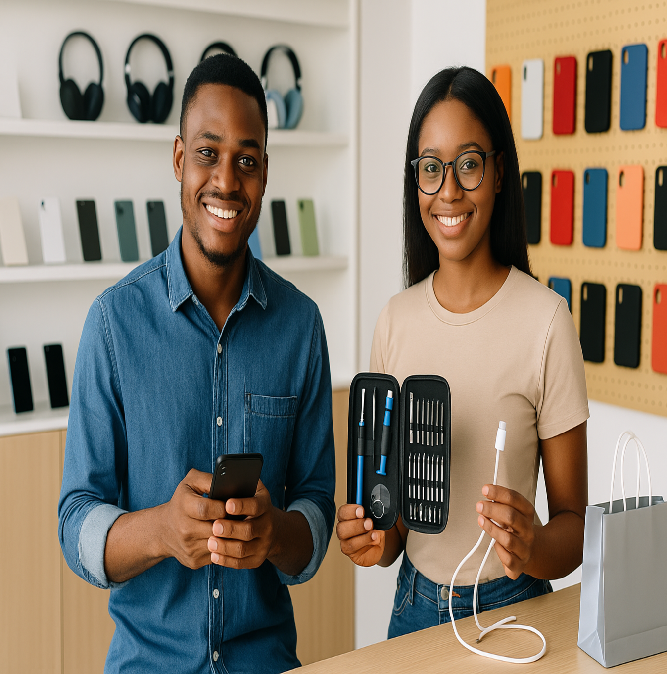 Vente de téléphones et accueil en boutique